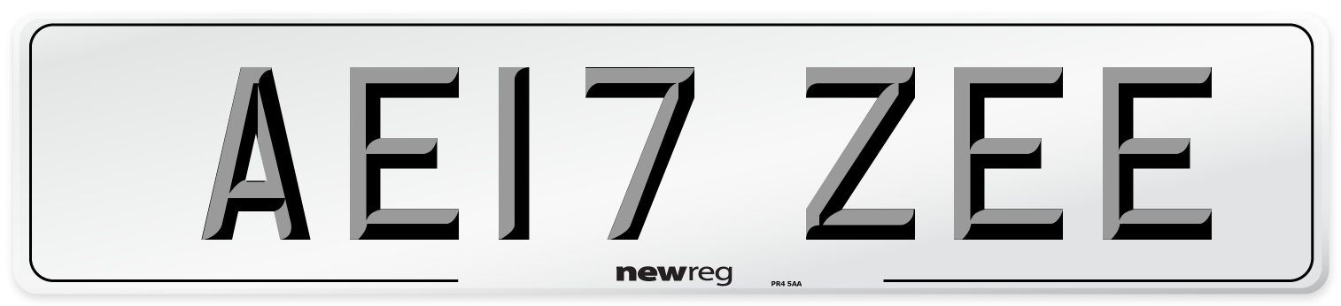 AE17 ZEE Number Plate from New Reg